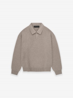 Fear Of God Essentials Knit Polo Kaki | FOG-SN593809