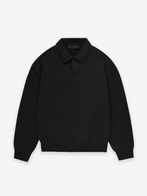 Fear Of God Essentials Knit Polo Negros | FOG-SN593562